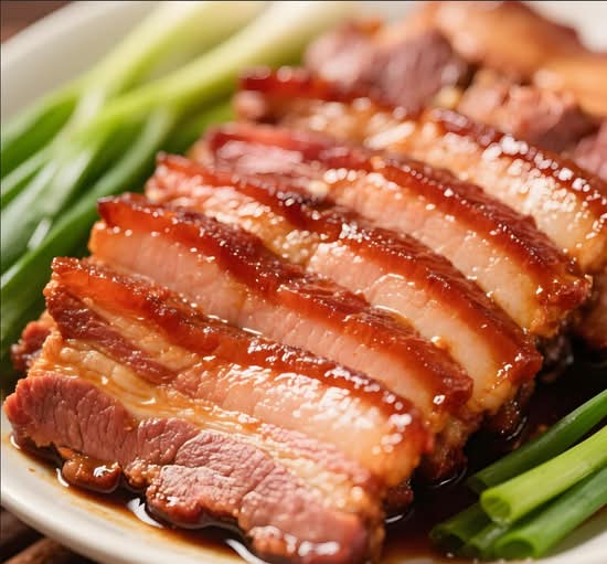 香喷喷五花肉配米饭 braised sliced pork over rice